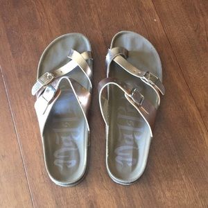 Mad Love rose gold sandals from Target